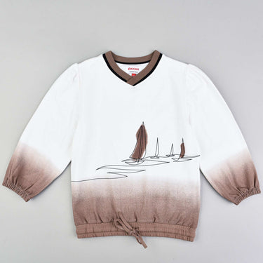 Girls Sail Print Shirt - Kidichic